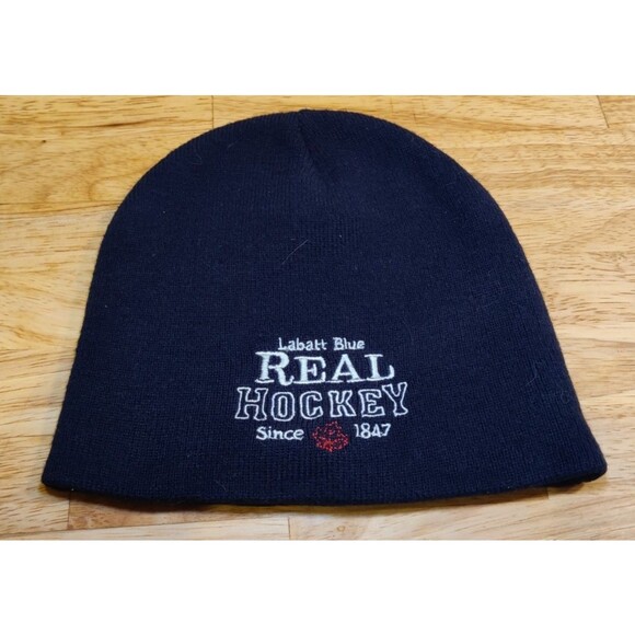 Labatt Blue Winter Hat Beanie "Labatts Blue Real Hockey Since 1847" Embroidered - Picture 2 of 3